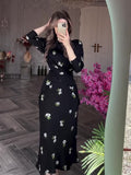2024 Women's Loose Breathable Leisure Round-Neck Flower Print Skirt Suit