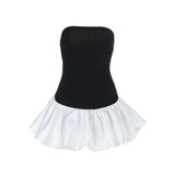 Spring 2025 New Style Temperament Sexy Body-Bossed Bubble Sleeve A Swing Dress Woman DJPT