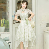 Suzuki Spring Lolita Dress Lolita Sleeve Shawl Sling Dress Set 6809