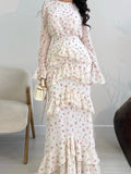2025 New Soft Elegant Temperament Long-Sleeved Long-Sleeved Dress Dress Women