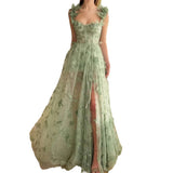 Fresh Butterfly Long Dress Small Short A-Shaped Skirt Stage Performance Competition Aupong Skirt