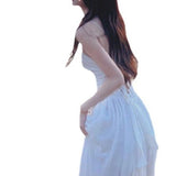 Tourism Photo Clothes Women's Seaside Resort Beach Dress Super Fairy White Bare Back Hanging Dress Fairy Dress