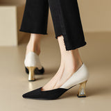 Large-Size Shoes Small Fragrant Wind Sharp High Heels New Women's Shoes Light Color Fashion Single Shoes High Quality Shoes