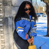 Autumn And Winter 2025 New Street Casual Coloring Printing Cotton Loose Jacket Jacket Woman DJPT