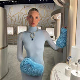 Autumn And Winter Women's Dress Fashion High-Necked Long Sleeves Slimming Dress