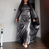 Women's Autumn Round Collar Light Robe Bat Sleeve Fashion Comfortable Dress