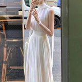 Hanging Neck Dress Set Spring And Summer Women's Clothing 2024 French Seaside Resort Beach Dress Chiffon Dress