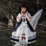 Court White Snowy Lolita Women's Short-Sleeved Dress Everyday Cute Lolita Sweet Dress 6345