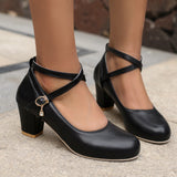 Shoes Spring And Autumn New Single Shoes Thick Heel High Heel Shoes Mary Jane Shoes Work Shoes Large Women's Shoes High Quality Shoes