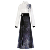 Design And Painting Chinese Style Improvement Han Elements Female Shirt Horse Face Dress Set 6935