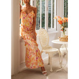 Women's New Slingless Sleeveless Laminated V-Necked Leaf-Side Dress HZ0628