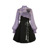 Design Iris Ink Butterfly Chinese Style Improve The Chinese Elements Of The Female Coat Sling Skirt Suit 9057