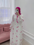 Eastern Muslims 2024 Spring Gentle Wind Small Fresh Flowers Design Long Dress