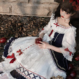 Court White Snowy Lolita Women's Short-Sleeved Dress Everyday Cute Lolita Sweet Dress 6345