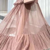 New Fashion Temperament Knitted With Folded Perspective Elegant Cake Skirt