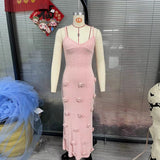 Women's New Sleeveless Dress Three-Dimensional Heavy Industry Knitted Back Strap HZ0628