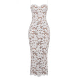 High-End Lace Sling Skirt Fashion Temperament Dress Thin Ass Long Dress Light Luxury Small Dress