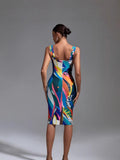 Body Print Sexy Slings With Thin Ass Dress Spice Girls High-Sensing Women's Temperament Dress