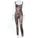 Spring 2025 New Jumpsuit Street Trend Leopard Print Jumpsuit Woman DJPT