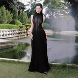2025 Round-Necked Long-Sleeved Umbrella Dress Inside Lace Dress