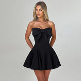 Autumn 2025 New Temperament Sexy Body-Body Butterfly Brae Short Dress Woman DJPT