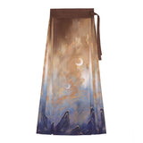 Design Blazed Gold Chinese Style Improvement Han Element Women's Short-Sleeved Top Skirt Dress Set 7065