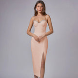 2025 Sexy Diamond-Studded Temperament Sling With Forked And Banded Dress Banquet Dress