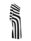 Temperament Dress Dress 2025 Spring And Summer New Zebra Thighs Banded Sexy Banquet Dress Woman