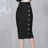 And Winter New Waist Slim Half Skirt Fashion Slit Buckle Long Skirt Slim Bandage Nepotism