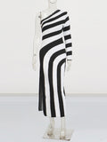 Temperament Dress Dress 2025 Spring And Summer New Zebra Thighs Banded Sexy Banquet Dress Woman