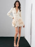 Scented Suit Dress 2025 Spring And Summer Single Row Buckle Large Three-Dimensional Flowers High-End Temperament Dress Dress Skirt