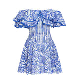 New Australian Trendy Design Elegant Short Dress Word Collar Lanky Thin Dress Woman