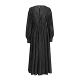 V-Neck Lantern Sleeve Drawstring Design Shirt With Same-Line Half-Skirt Elegant Women's Set 2025 Summer New