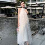 Bride's Morning Robe Hanging Neck Light Wedding Dress Wedding Dress Wedding Dress Bridesmaid White Bare Back Dress