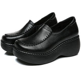 Hedged Thick Sole Suitable For Feet Fat Feet Wide Concili Beauty National Style Solid Color Elderly National Wind Mother Women Singles Shoes High Quality Shoes