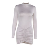 Autumn 2025 New Temperament Hottie Slender Perspective Small High-Neck Dress Woman DJPT