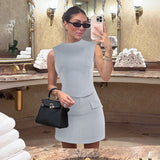 Summer 2025 New Temperament Fashion Dresser Vest Dressed Ass Skirt Professional Style Suit Woman DJPT
