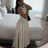 Summer 2025 New Fashion Mid-Sleezy Dress Temperament Sexy Hollow A Dress Woman DJPT