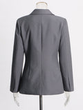 English Style Suit 2025 New V Tie With Single Buckle Senior Gray Coat Top Lady