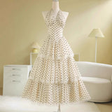 Minority Design Princess Wind Hanging Neck Repair Body Cake Layer Lace Dress HZ0628