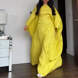 Women's Autumn Round Collar Light Robe Bat Sleeve Fashion Comfortable Dress