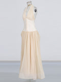 Style High-End Hanging Neck Cream Waist Dress 2025 New Lotus Hem Diamond Dress Dress