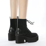 Zipper Martin Boots Thick-Bottomed Front With British Wind Korean Version Of Women's Goosebic Panel Explosive Shoes High Quality Shoes