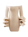 Winter Horn Sleeves Shoulder Dress Elegant Famous Man With High-End Sense Of Bodysuit