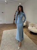 Spring Cundress Long Sleeves And Flaws With Irregular Long Dress Dress Woman