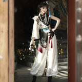 Pavilion Original Design Chinese Style Improvement Han Elements Of Women's Top Trousers Waist Seal Necklace Set9563