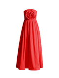Women's Dress 2025 Spring New Women's Dress Red Mostly Roses Spliced Bra Long Dress Women