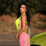 Slings Hollow Sexy Strapped Joint Jacket 2025 Spring New Hottie Top DJPT