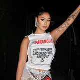 Street Hottie Printed Vest 2025 Summer New Empathic Umbilly T-Shirt DJPT