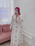 Eastern Muslims 2024 Spring Gentle Wind Small Fresh Flowers Design Long Dress